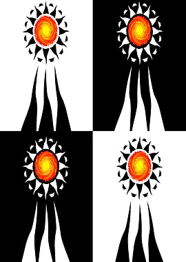 Tribal Sun and Rays Quad