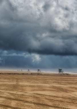 Lifeguard stations in Huntington Beach, California, see ...