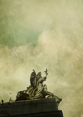 Textured and painterly artful creation of a lovely stat ...