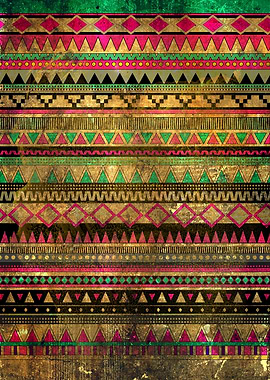Magic aztec tribal pattern