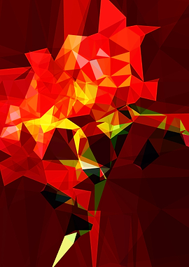 red polygone design object