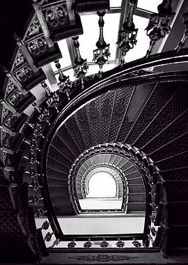 Beautiful staircase in black and white