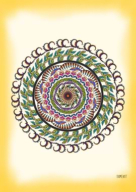 Vibrant Leaves in Mandala