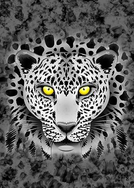 Leopard Portrait with Yellow Eyes