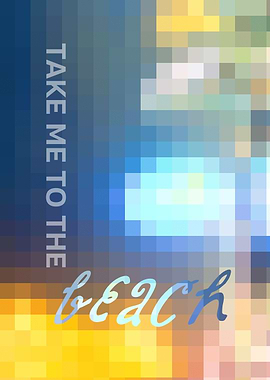 Take Me to the Beach Mosaic Stained Glass Geometric Tex ...