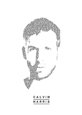 Calvin Harris! The portrait consist of the lyrics of th ...