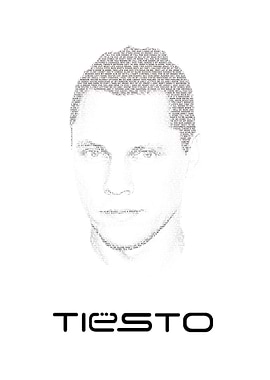Tiësto! The portrait consist of the lyrics of the songs ...