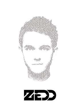 ZEDD! The portrait consist of the lyrics of the songs: ...