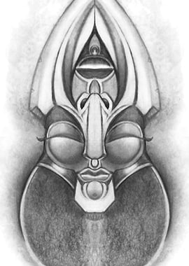 AFRO-DECO is a unique line of mask illustrations.