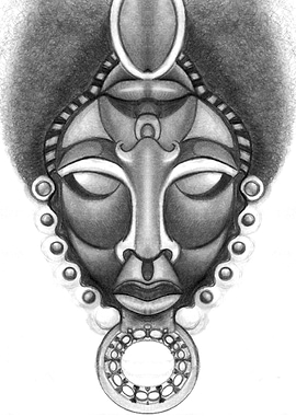 AFRO-DECO is a unique line of mask illustrations.
