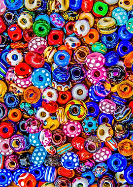 Beads. Glass toroidal-shap