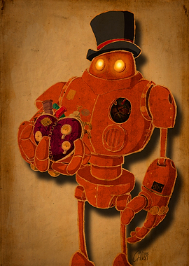 For you. The robot stands with a silent offering to yo ...