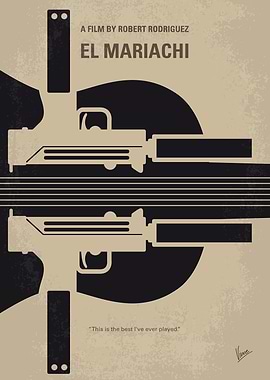 No445 My El mariachi minimal movie poster A traveling m ...