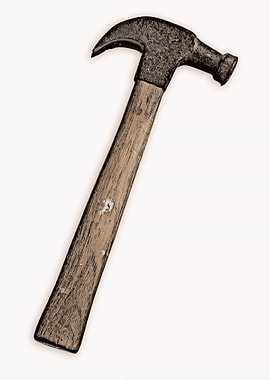Hammer. A still life photographic study of a old claw h ...