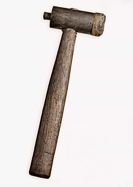 Mallet. A photographic still life of a old wooden mall ...