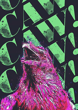 Wild little digital art piece of a bird and his words