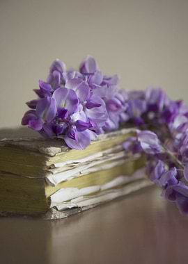 Wisteria on a book