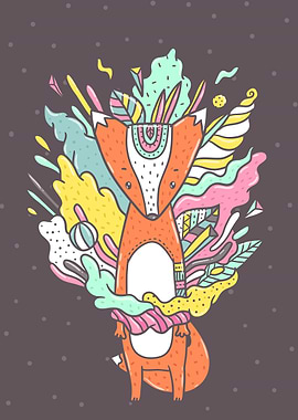 cute fox illustration