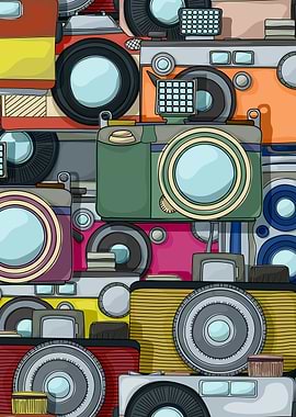 Vintage camera pattern