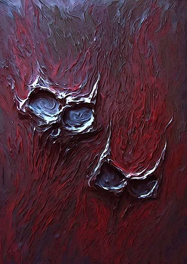 Lava Demons - spectral skulls of demons emerge from the ...