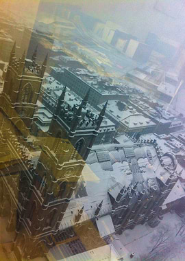 L'Eglise Notre-Dame in a snowy Old Montreal, Quebec, Ca ...