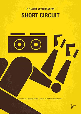No470 My Short Circuit minimal movie poster Number 5 o ...