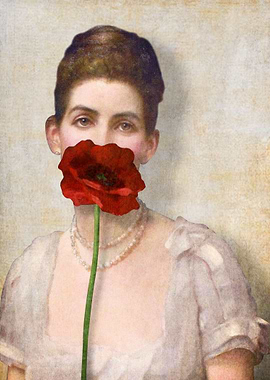 Girl with Red Poppy