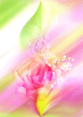 Flowers pastel pink collage