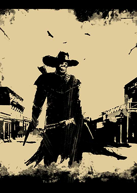 Gunslinger. An old picture taken on July 14, 1881.