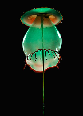 Orange and green abstract form