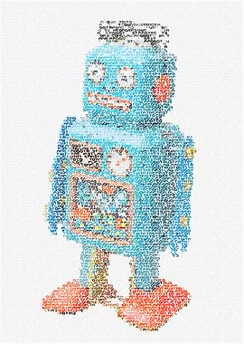 Laws Of Robotics. Typographic toy robot created from As ...