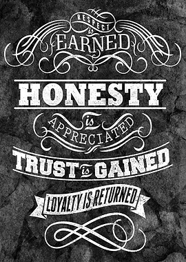 Respect is Earned, Honesty is Appreciated, Trust is Gai ...