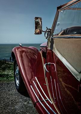 detail shot of a classic car