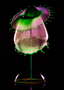 Water drops impression with a bubble