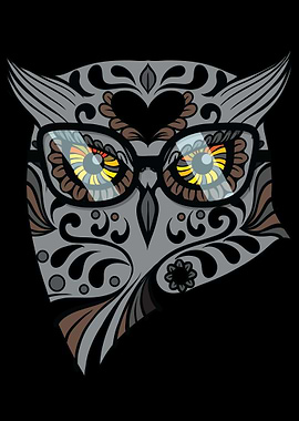 Hipster Owl With Glasses
