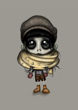 Sweet Skeleton Girl Digital Painting