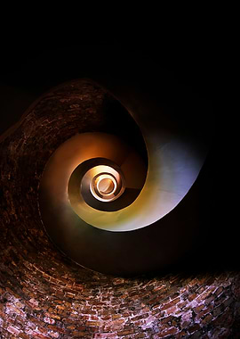 Spiral staircase in an old lighthouse