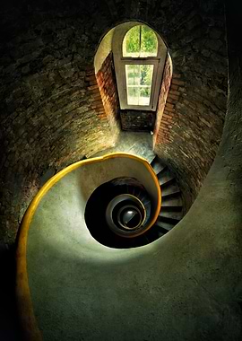 Spiral stairs in an old lighthouse