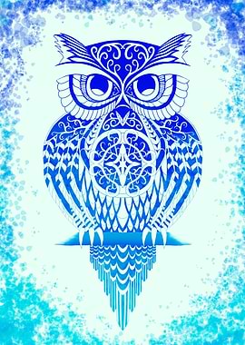 An Owl in Blue