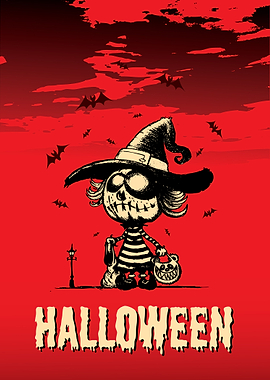 Halloween pumpkin girl