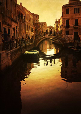 sunset on the bridge