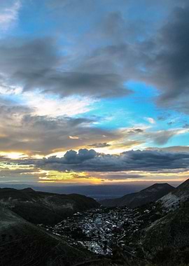 A view of Real de Catorce, a town in the mountains.