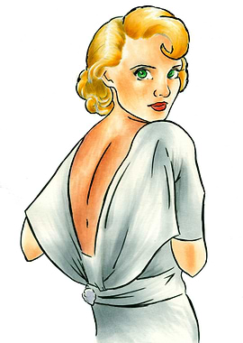 Draw with markers. Based on a Bette Davis vintage photo ...