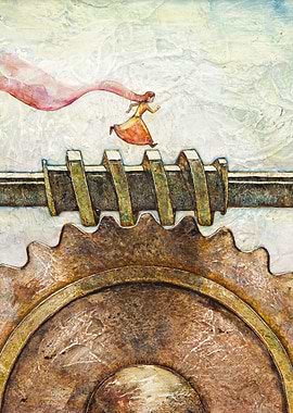 Endless. Watercolor on Wood