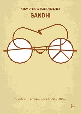 No543 My Gandhi minimal movie poster The life of the l ...
