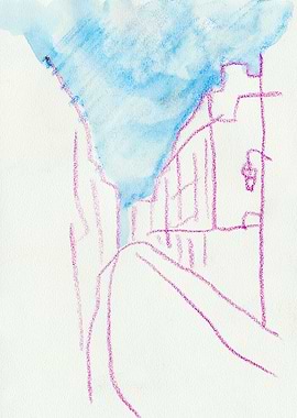 Rue Galilee. Travel sketch from Paris.