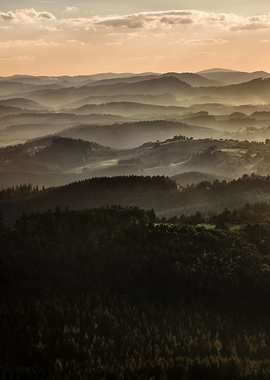Lazy sunset in Beskidy