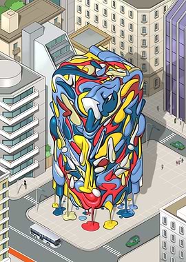 huge 3d grafitti in town