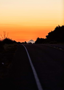 Mount Taranaki at sunset