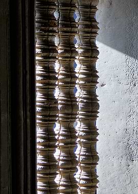 Window Detail Angkor Temple Cambodia